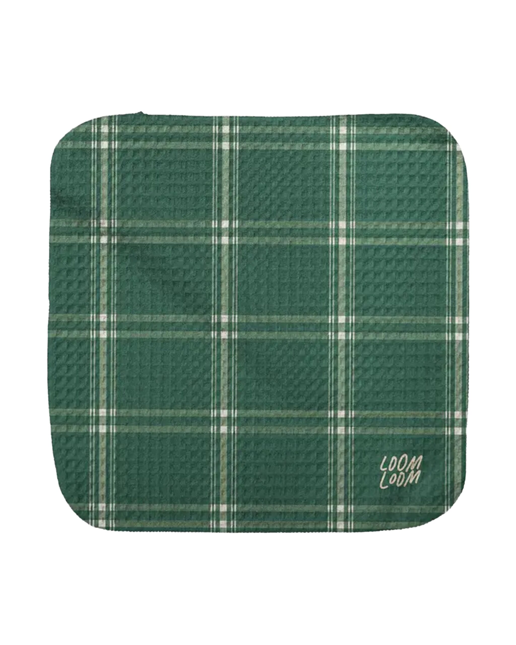 green-plaid-washcloth